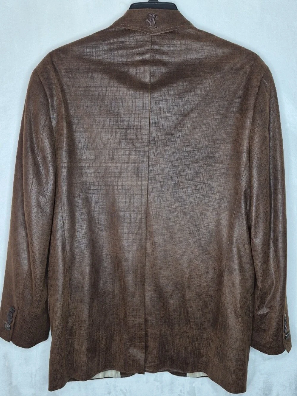 3 Kingdoms Coated Leather Look Sport Coat Blazer L‎